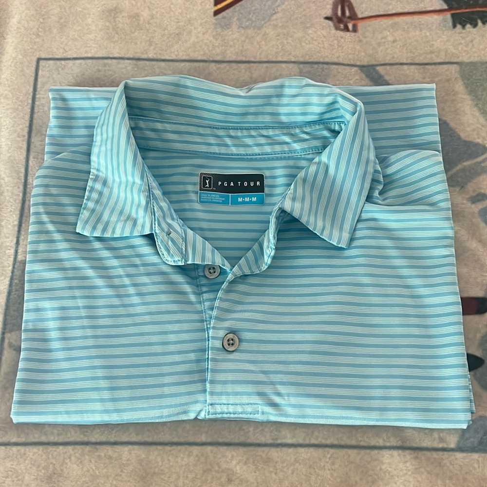 Men’s Striped blue/blue Polo Medium